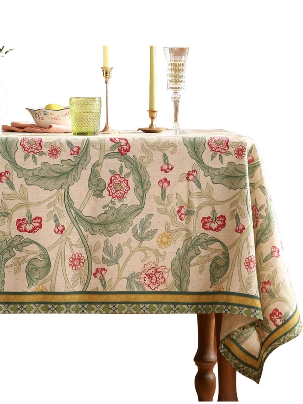 Patdrea Vintage French Linen Tablecloth, Rectangular, 110"X63" Color Cecilia A